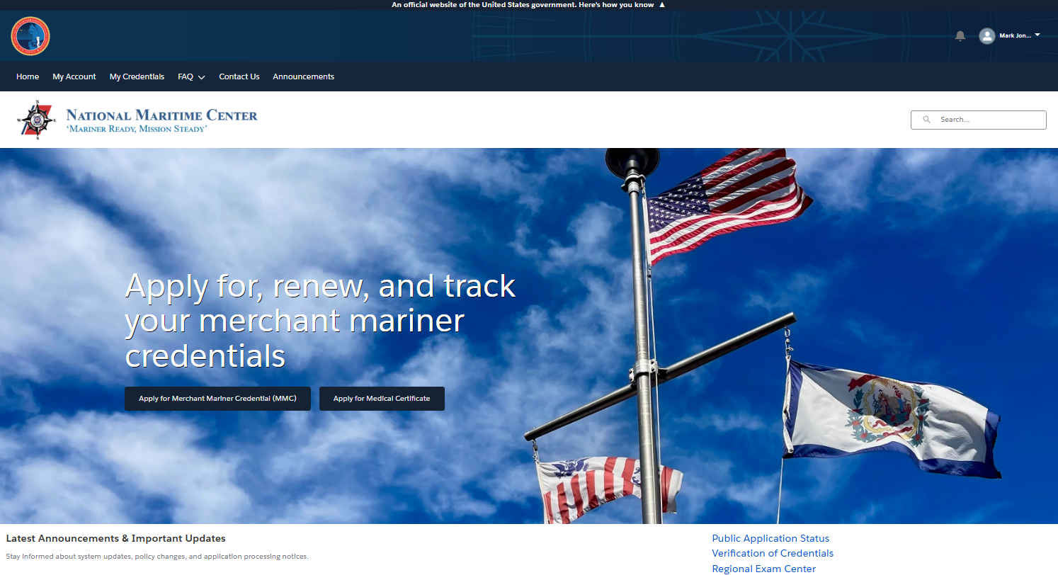 National Maritime Center website